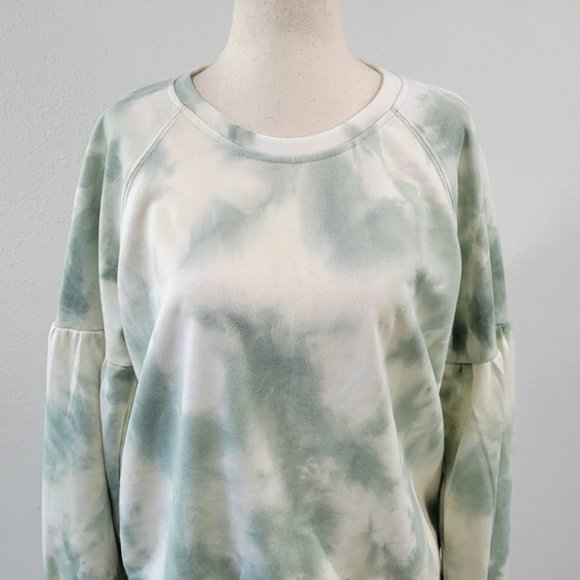 ALL IN FAVOR Tie Dye Crewneck Sweatshirt sage Sz M NEW - Picture 3 of 8